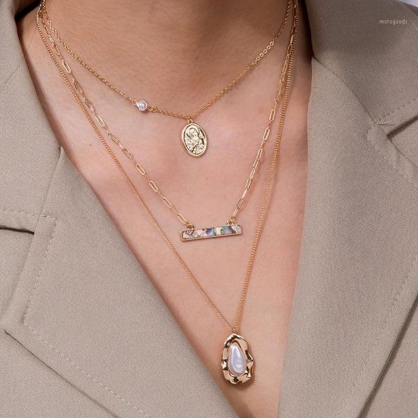 pendant necklaces gold plated edging pearl necklace natural abalone shell accessories simple multi-layer metal women1, Silver
pendant necklaces gold plated edging pearl necklace natural abalone shell accessories simple multi-layer metal women1, Silver