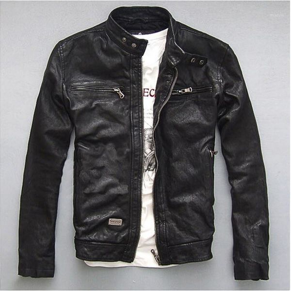 factory men leather jacket genuine real sheep goat skin brand black male bomber motorcycle biker man's coat autumn spring1
factory men leather jacket genuine real sheep goat skin brand black male bomber motorcycle biker man's coat autumn spring1