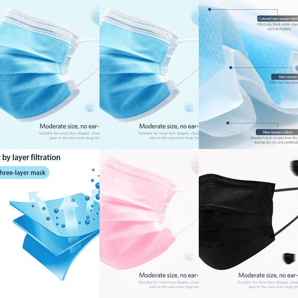 layers pack disposable 50factory 3 fast shipping face mask dust proof ear hook masks pink black io0l
layers pack disposable 50factory 3 fast shipping face mask dust proof ear hook masks pink black io0l