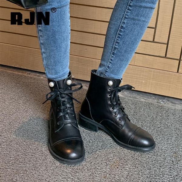 rjn stylish ankle boots breathable cow leather lace-up casual boots mixed colors low-heel shoes women black ro337
rjn stylish ankle boots breathable cow leather lace-up casual boots mixed colors low-heel shoes women black ro337