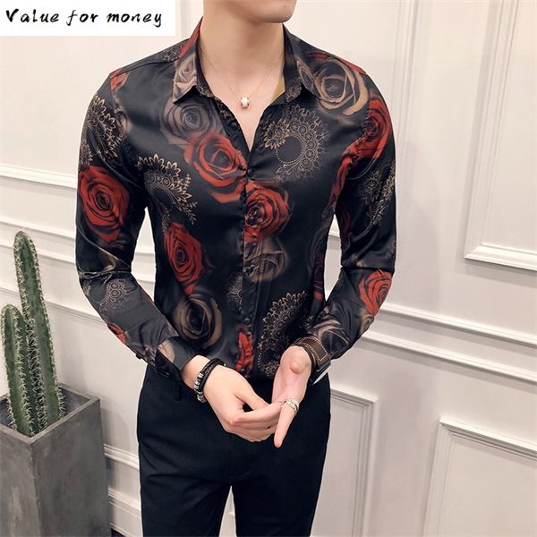floral print rose men camisa masculina hawaiian long sleeve flower slim fit pron club party shirt c1212, White;black
floral print rose men camisa masculina hawaiian long sleeve flower slim fit pron club party shirt c1212, White;black
