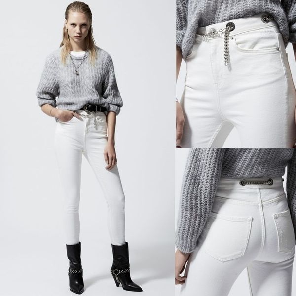 new fall winter trendy brand design high waist cool chain white elastic thin denim pencil pants women jeans fashion classic 201030, Blue
new fall winter trendy brand design high waist cool chain white elastic thin denim pencil pants women jeans fashion classic 201030, Blue