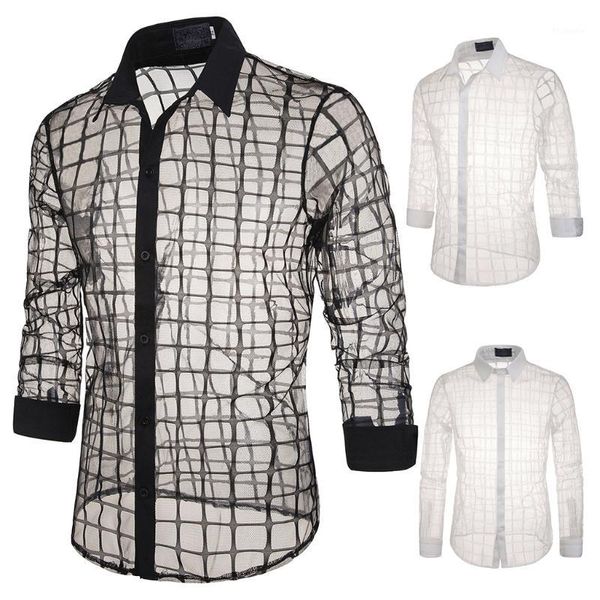 puimenyiua new men's slim fit shirts casual plaid transparent lapel men long sleeve blouse male lace plus size xxl1, White;black
puimenyiua new men's slim fit shirts casual plaid transparent lapel men long sleeve blouse male lace plus size xxl1, White;black