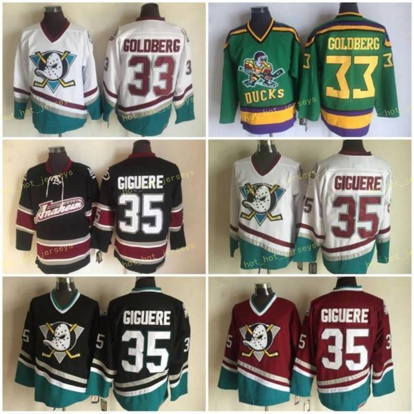 33 greg goldberg ice hockey 35 jean-sebastien giguere anaheim ducks jerseys the mighty ducks movie 1993 vintage team color black red white
33 greg goldberg ice hockey 35 jean-sebastien giguere anaheim ducks jerseys the mighty ducks movie 1993 vintage team color black red white