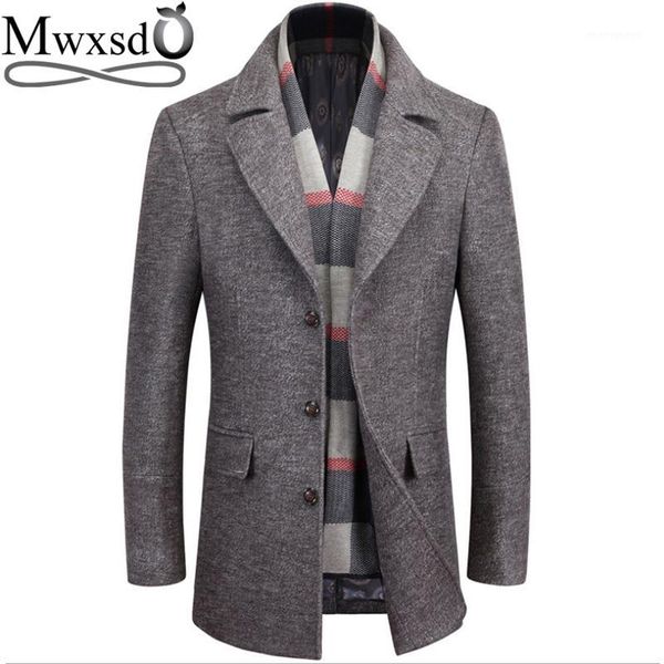 men's jackets mwxsd brand winter men's thick warm wool and coat men slim fit woolen scarf collar blend jacket male clothing1, Black;brown
men's jackets mwxsd brand winter men's thick warm wool and coat men slim fit woolen scarf collar blend jacket male clothing1, Black;brown