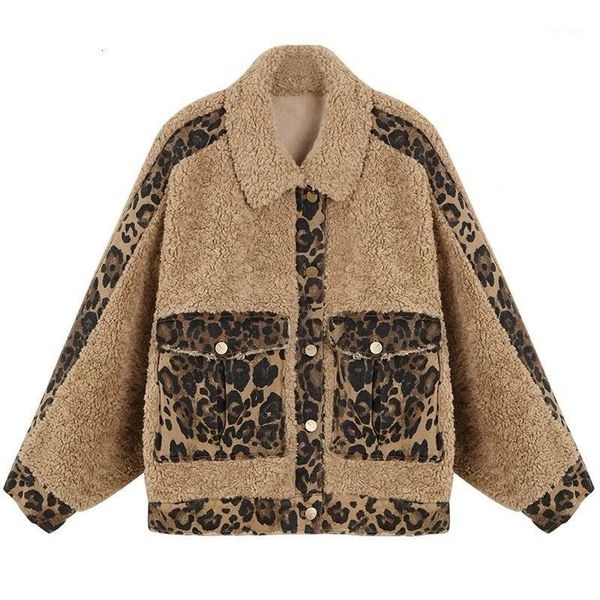 women's fur & faux leopard print pocket women fluffy coat wool blends 2021 autumn winter jacket warm thick lamb blend teddy coat1, Black
women's fur & faux leopard print pocket women fluffy coat wool blends 2021 autumn winter jacket warm thick lamb blend teddy coat1, Black