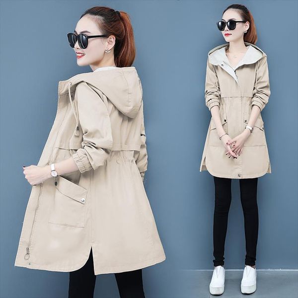 long jacket women hooded casual windbreaker coat spring autumn new fashion plus size women clothes loose student outwear g071, Black;brown
long jacket women hooded casual windbreaker coat spring autumn new fashion plus size women clothes loose student outwear g071, Black;brown