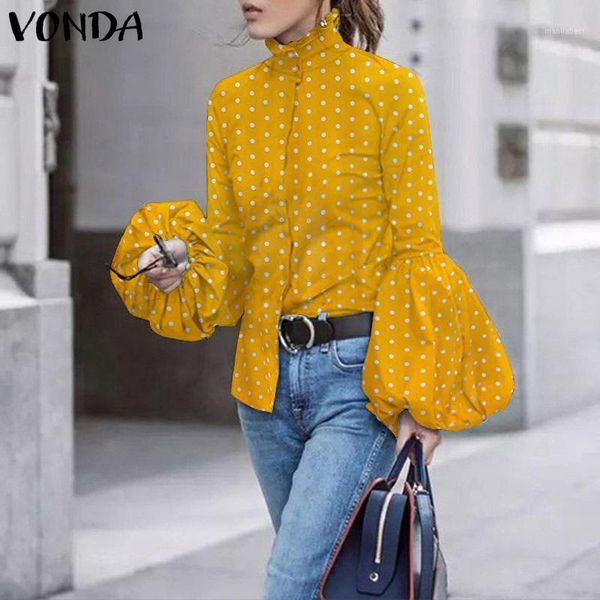 elegant shirts vintage polka dot printed blouses vonda 2020 women casual lapel long sleeve women tunic blusas s-5xl1, White
elegant shirts vintage polka dot printed blouses vonda 2020 women casual lapel long sleeve women tunic blusas s-5xl1, White