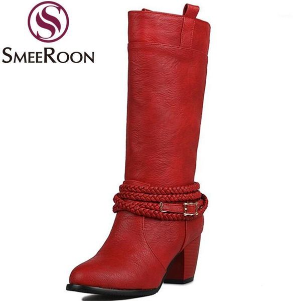 smeeroon mid calf boots woman round toe braid decoration winter boots thick heels women's shoes skid resistance ladies new1, Black
smeeroon mid calf boots woman round toe braid decoration winter boots thick heels women's shoes skid resistance ladies new1, Black