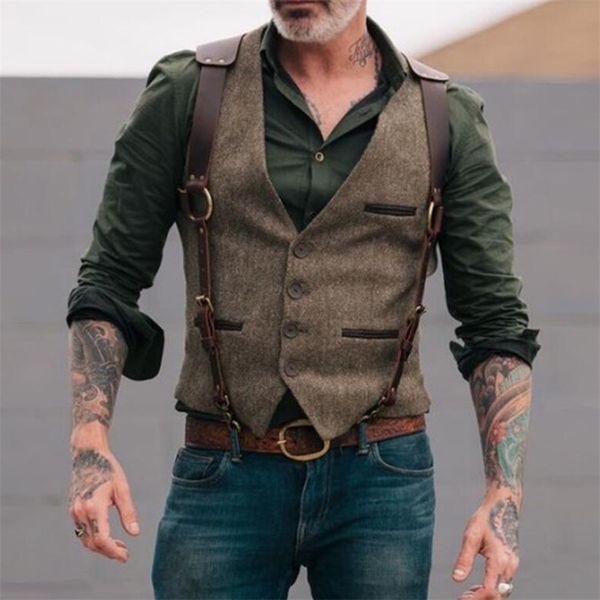 vintage suit vest men wool tweed slim gentleman business sleeveless waistcoat formal vest for wedding groomsmen 201105, Black;white
vintage suit vest men wool tweed slim gentleman business sleeveless waistcoat formal vest for wedding groomsmen 201105, Black;white