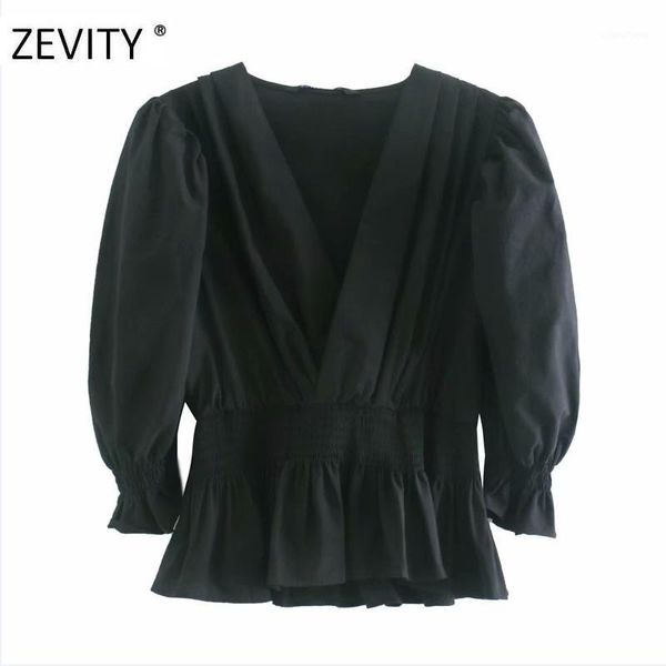 zevity women fashion v neck elastic waist smock blouse ladies pleats puff sleeve hem ruffles femininas shirts poplin ls70481, White
zevity women fashion v neck elastic waist smock blouse ladies pleats puff sleeve hem ruffles femininas shirts poplin ls70481, White