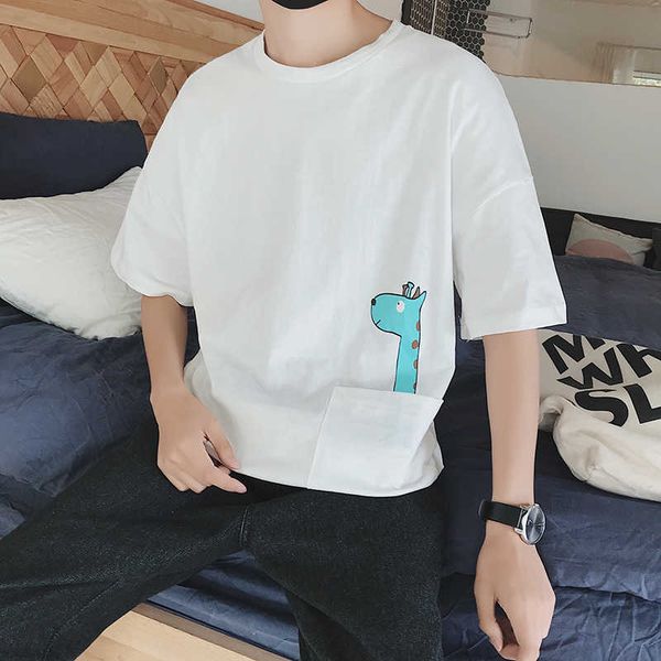 summer japanese harbor style simple korean short t-shirt men's loose trend small freshman half sleeve 2019, White;black
summer japanese harbor style simple korean short t-shirt men's loose trend small freshman half sleeve 2019, White;black