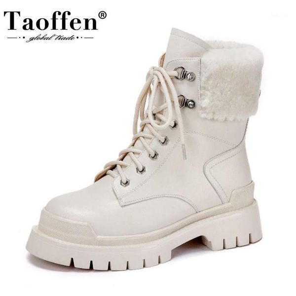 taoffen real leather women short boots warm fur fashion platform winter shoes woman plush cross strap footwear size 34-391, Black
taoffen real leather women short boots warm fur fashion platform winter shoes woman plush cross strap footwear size 34-391, Black