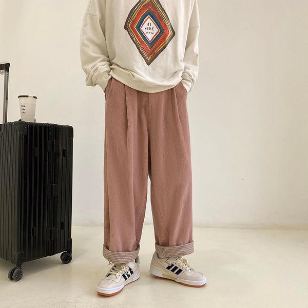 2021 men's loose straight haren pants corduroy fabric baggy cargo casual pants streetwear pink/khaki color trousers s-2xl, Black
2021 men's loose straight haren pants corduroy fabric baggy cargo casual pants streetwear pink/khaki color trousers s-2xl, Black