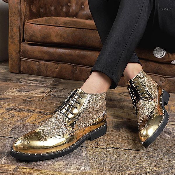 brand men's dress shoes 2021 autumn new brogue high shoe leather luxury wedding shoes men oxford bling bling boots plus size 441, Black
brand men's dress shoes 2021 autumn new brogue high shoe leather luxury wedding shoes men oxford bling bling boots plus size 441, Black