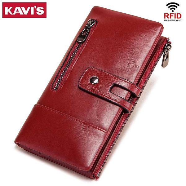 kavis large women wallets luxury long wallet fashion genuine leather portomonee rfid card holder walet for purse c1223, Red;black
kavis large women wallets luxury long wallet fashion genuine leather portomonee rfid card holder walet for purse c1223, Red;black