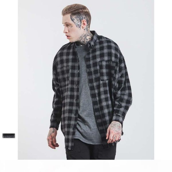 snap & strap autumn & winter extended curved hem oversized long sleeve casual cotton shirt hiphop streetwear men's plaid check flannel, White;black
snap & strap autumn & winter extended curved hem oversized long sleeve casual cotton shirt hiphop streetwear men's plaid check flannel, White;black