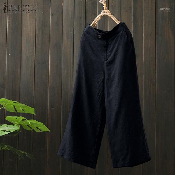 women's pants & capris zanzea women wide leg trousers loose summer elastic waist solid palazzo streetwear casual cotton linen pantalon, Black;white
women's pants & capris zanzea women wide leg trousers loose summer elastic waist solid palazzo streetwear casual cotton linen pantalon, Black;white