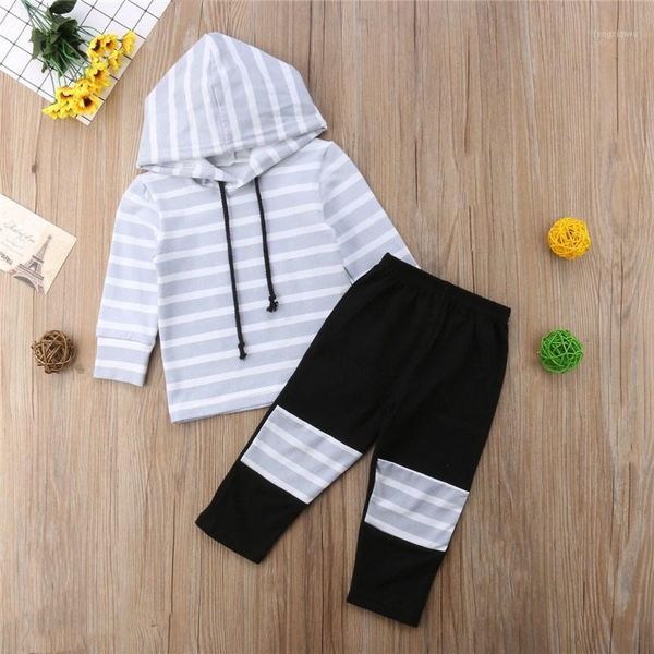 2pcs toddler baby girl boy fall clothes hoody pant set stripe fashion concise comfy kid baby clothes set1, White
2pcs toddler baby girl boy fall clothes hoody pant set stripe fashion concise comfy kid baby clothes set1, White