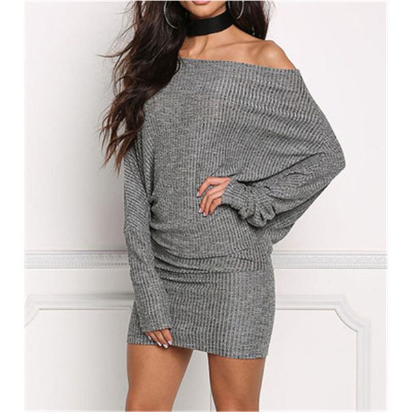 ladies slash neck pencil skirt fashion trend slim waist batwing sleeve short dress designer female autumn new casual high waist skinny dress, Black;gray
ladies slash neck pencil skirt fashion trend slim waist batwing sleeve short dress designer female autumn new casual high waist skinny dress, Black;gray