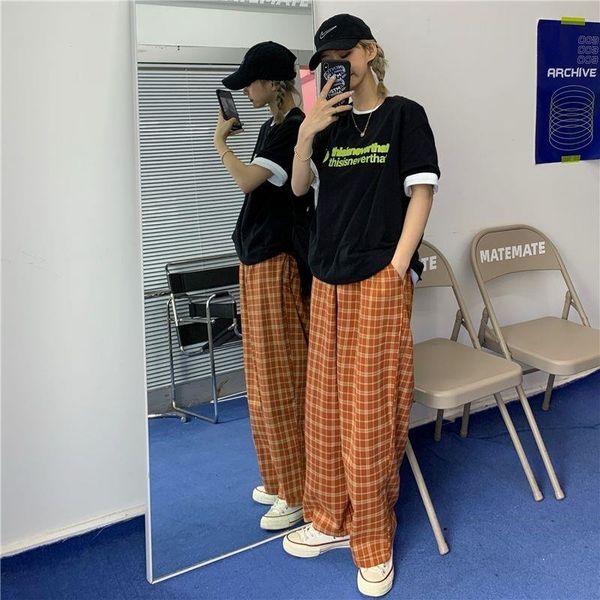 orange plaid pants korean women straight pants loose trousers female fashion harajuku pants casual japan high street 2020 new, Black;white
orange plaid pants korean women straight pants loose trousers female fashion harajuku pants casual japan high street 2020 new, Black;white