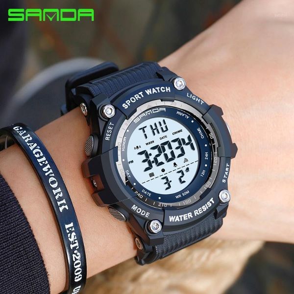 sanda men's sports sealed watch digital led electronic men's watch alarm timepiece bracelet1, Slivery;brown
sanda men's sports sealed watch digital led electronic men's watch alarm timepiece bracelet1, Slivery;brown