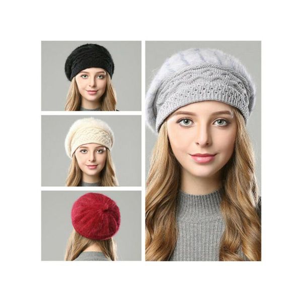 berets womens winter casual thicken warm beret hat slouchy knitted fur elegant fashion ladies cap female loungewear, Blue;gray
berets womens winter casual thicken warm beret hat slouchy knitted fur elegant fashion ladies cap female loungewear, Blue;gray