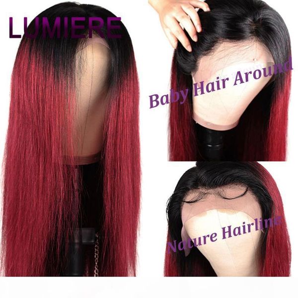 lumiere 1b 99j 13*4 deep part lace front human hair wigs with baby hair straight pre plucked hairline wig brazilian remy wigs, Black;brown
lumiere 1b 99j 13*4 deep part lace front human hair wigs with baby hair straight pre plucked hairline wig brazilian remy wigs, Black;brown