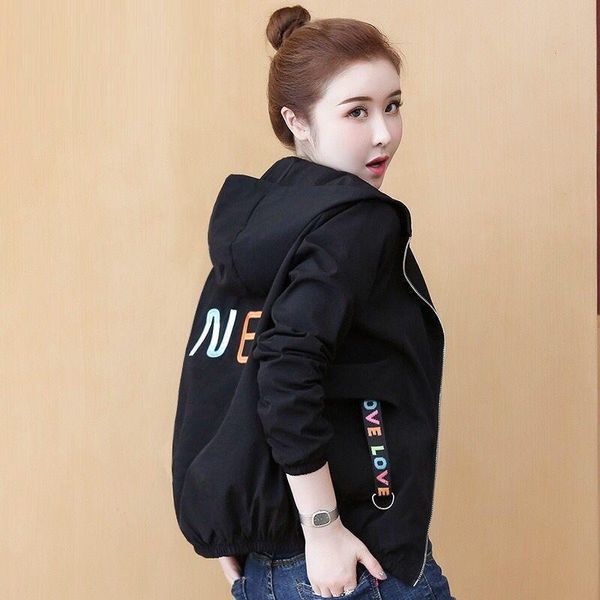 2020 autumn women's coat hooded zipper jacket long sleeve casual short jacket female windbreaker fashion outwear plus size p700, Black;brown
2020 autumn women's coat hooded zipper jacket long sleeve casual short jacket female windbreaker fashion outwear plus size p700, Black;brown