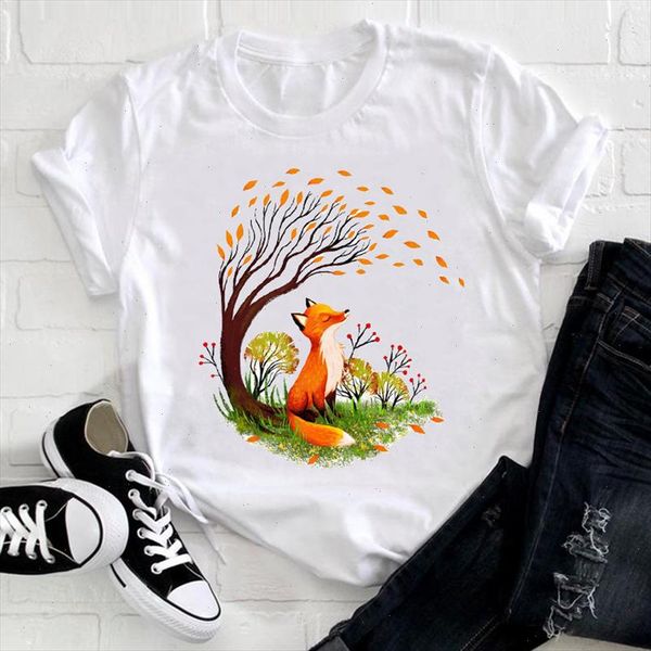women short sleeve for lady korean style fox funny trend animal clothes ladies graphic print tee tshirt female t shirt, White
women short sleeve for lady korean style fox funny trend animal clothes ladies graphic print tee tshirt female t shirt, White