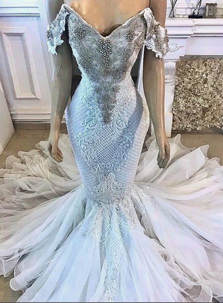 2021 plus size arabic aso ebi luxurious lace crystals wedding dresses mermaid bridal dresses vintage tulle wedding gowns zj466, White
2021 plus size arabic aso ebi luxurious lace crystals wedding dresses mermaid bridal dresses vintage tulle wedding gowns zj466, White