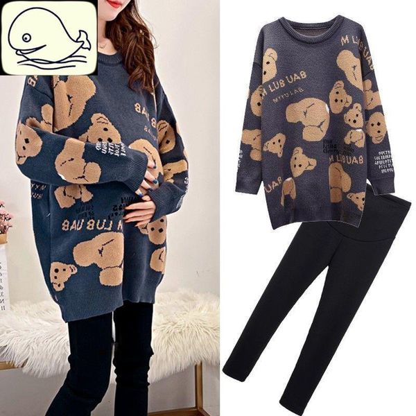 pregnant sweater plush thickening suit 2020 women's long two piece autumn and winter coat, White
pregnant sweater plush thickening suit 2020 women's long two piece autumn and winter coat, White