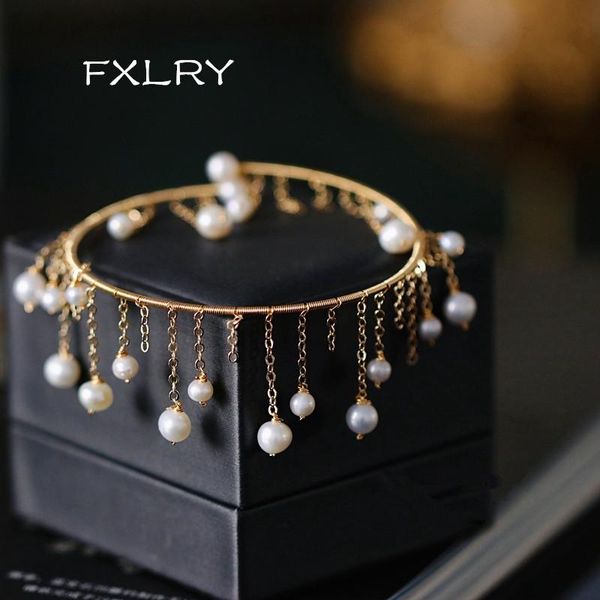 bangle fxlry handmade natural freshwater pearl tassel opening adjustable bracelets for women's fashion jewelry, Black
bangle fxlry handmade natural freshwater pearl tassel opening adjustable bracelets for women's fashion jewelry, Black