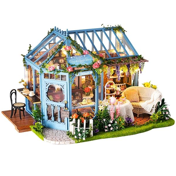 Cutebee Diy Dollhouse Wooden Doll Houses Miniature Doll House Furniture Kit Casa Music Led Toys For Children Birthday Gift A68d Y200413