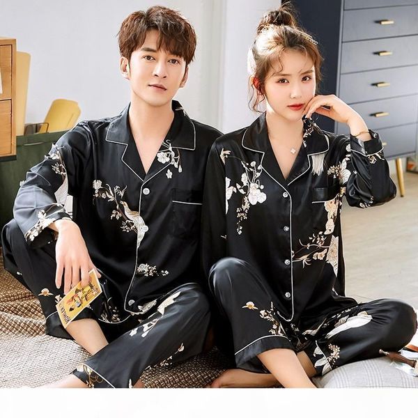 plus size 3xl floral print couple pajamas sets satin silky 2pcs shirt&pants lovers' pyjamas suit casual sleep set home clothes, Black;brown
plus size 3xl floral print couple pajamas sets satin silky 2pcs shirt&pants lovers' pyjamas suit casual sleep set home clothes, Black;brown