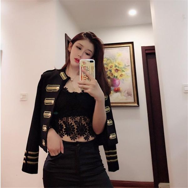 autumn women stand collar short jackets military style double-breasted jackets vintage gold thread embroidery coats windbreaker, Black;brown
autumn women stand collar short jackets military style double-breasted jackets vintage gold thread embroidery coats windbreaker, Black;brown