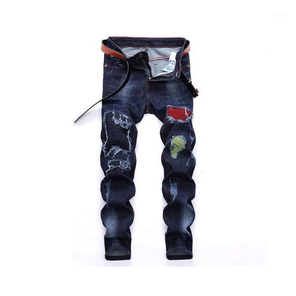 men's jeans fashion urban street trend personality trousers european american style stretch patch decoration hole pleated men1, Blue
men's jeans fashion urban street trend personality trousers european american style stretch patch decoration hole pleated men1, Blue