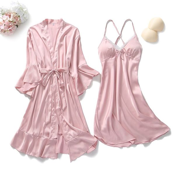 Satin 2PCS Twinset Robe Set Women Kimono Bathrobe Gown Hollow Out Bride Bridesmaid Nightgown Sexy Sleepwear Lace Negligee, Burgundy 2pcs set a
Satin 2PCS Twinset Robe Set Women Kimono Bathrobe Gown Hollow Out Bride Bridesmaid Nightgown Sexy Sleepwear Lace Negligee, Burgundy 2pcs set a