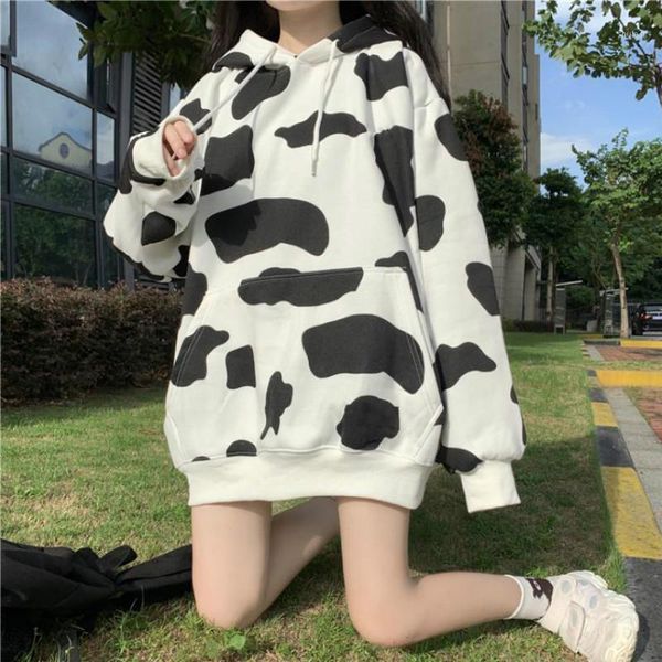 sweet girl spring/autumn harajuku preppy style gentle vintage girl cow spotted hoodie puff sleeve loose cute woman thin pullover1, Black
sweet girl spring/autumn harajuku preppy style gentle vintage girl cow spotted hoodie puff sleeve loose cute woman thin pullover1, Black