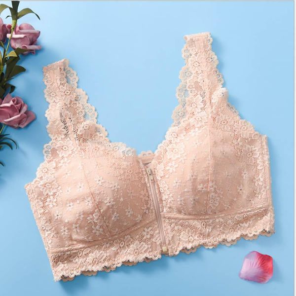 gym clothing women's underwear lace bra plus size front zipper wireless bras bralette soutien gorge femme push up, White;black
gym clothing women's underwear lace bra plus size front zipper wireless bras bralette soutien gorge femme push up, White;black