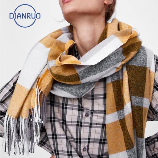 dianruo 210x80cm spring winter women retro style scarf plaid thickening warm scarves shawls bandana lady wrap n526, Blue;gray
dianruo 210x80cm spring winter women retro style scarf plaid thickening warm scarves shawls bandana lady wrap n526, Blue;gray