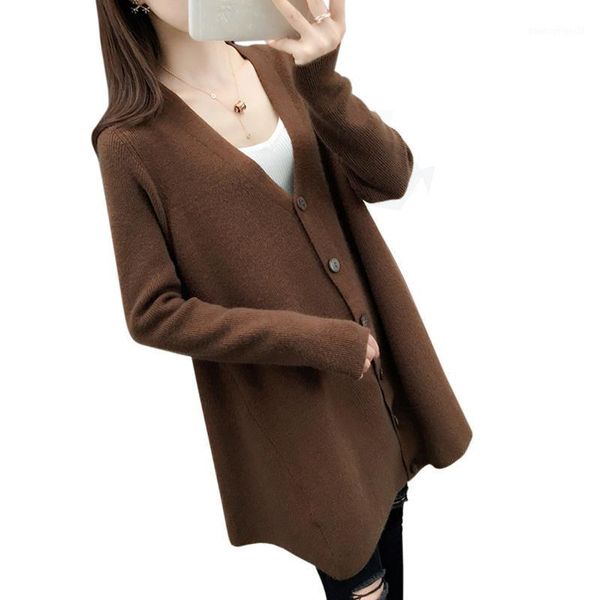 women's knits & tees 2021 autumn women warm sweater v-neck solid color loose single breasted casual knitted cardigan outwear women1, White
women's knits & tees 2021 autumn women warm sweater v-neck solid color loose single breasted casual knitted cardigan outwear women1, White