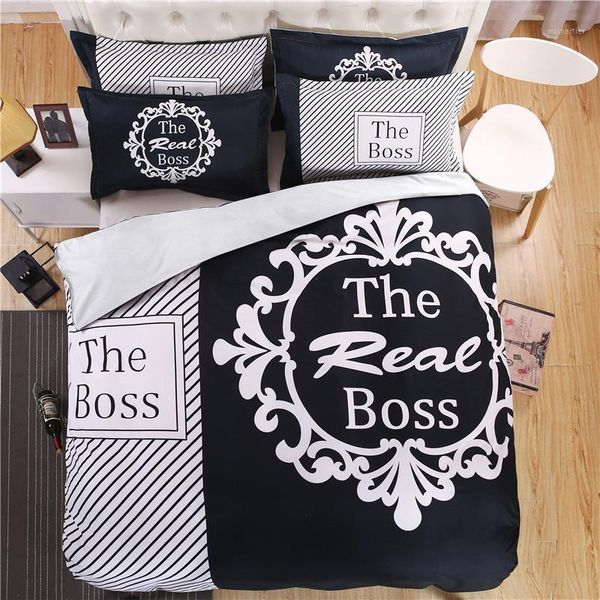 idouillet 3d initial "the real boss" bedding set for couple duvet cover sheet pillowcase king size black white bedlinen1
idouillet 3d initial "the real boss" bedding set for couple duvet cover sheet pillowcase king size black white bedlinen1