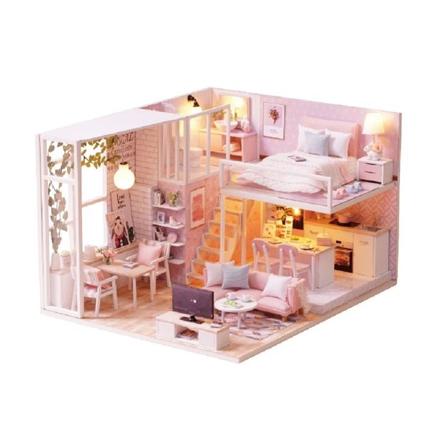 diy doll house miniature dollhouse with furnitures wooden house miniaturas toys for children new year christmas gift l022 y200413
diy doll house miniature dollhouse with furnitures wooden house miniaturas toys for children new year christmas gift l022 y200413