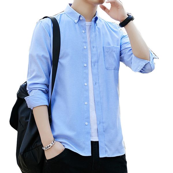 2020 new large size men's business casual long sleeved white blue black smart male social shirt plus, White;black
2020 new large size men's business casual long sleeved white blue black smart male social shirt plus, White;black