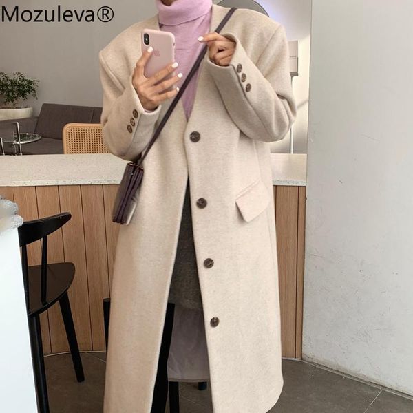 women's wool & blends mozuleva 2021 v-neck long woolen cloth coat winter full regular women coats and jackets korean, Black
women's wool & blends mozuleva 2021 v-neck long woolen cloth coat winter full regular women coats and jackets korean, Black