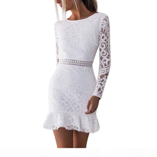 women hollow out white lace dress 2020 spring o-neck long sleeve backless bodycon sheath evening dresses lady party dress summer autumn, Black;gray
women hollow out white lace dress 2020 spring o-neck long sleeve backless bodycon sheath evening dresses lady party dress summer autumn, Black;gray