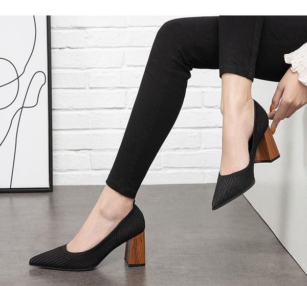 slhjc 2020 spring knit pumps shoes women high square heel pointy toe office lady casual slip on stretchy shoes work block heel, Black
slhjc 2020 spring knit pumps shoes women high square heel pointy toe office lady casual slip on stretchy shoes work block heel, Black
