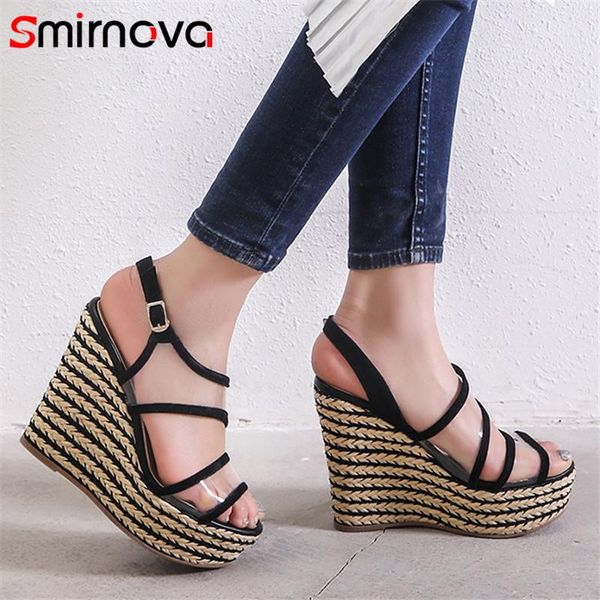 dress shoes smirnova 2021 arrival women sandals suede leather +pvc transparent summer wedges platform ladies party, Black
dress shoes smirnova 2021 arrival women sandals suede leather +pvc transparent summer wedges platform ladies party, Black