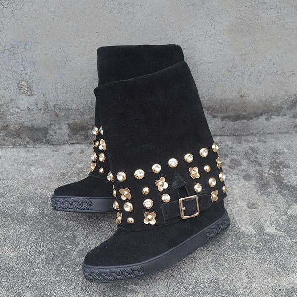 boots 8cm wedge women knee high slip-on over lady motorcycle folder height increasing woman gold pearl beaded, Black
boots 8cm wedge women knee high slip-on over lady motorcycle folder height increasing woman gold pearl beaded, Black